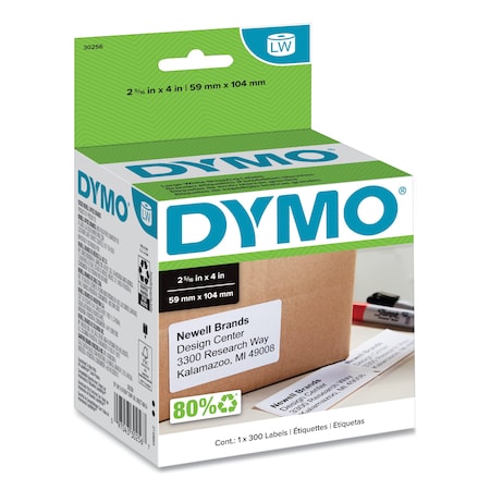 Dymo LabelWriter Shipping Labels, 2.31 in. x 4 in., White, 300 Labels/Roll 30256